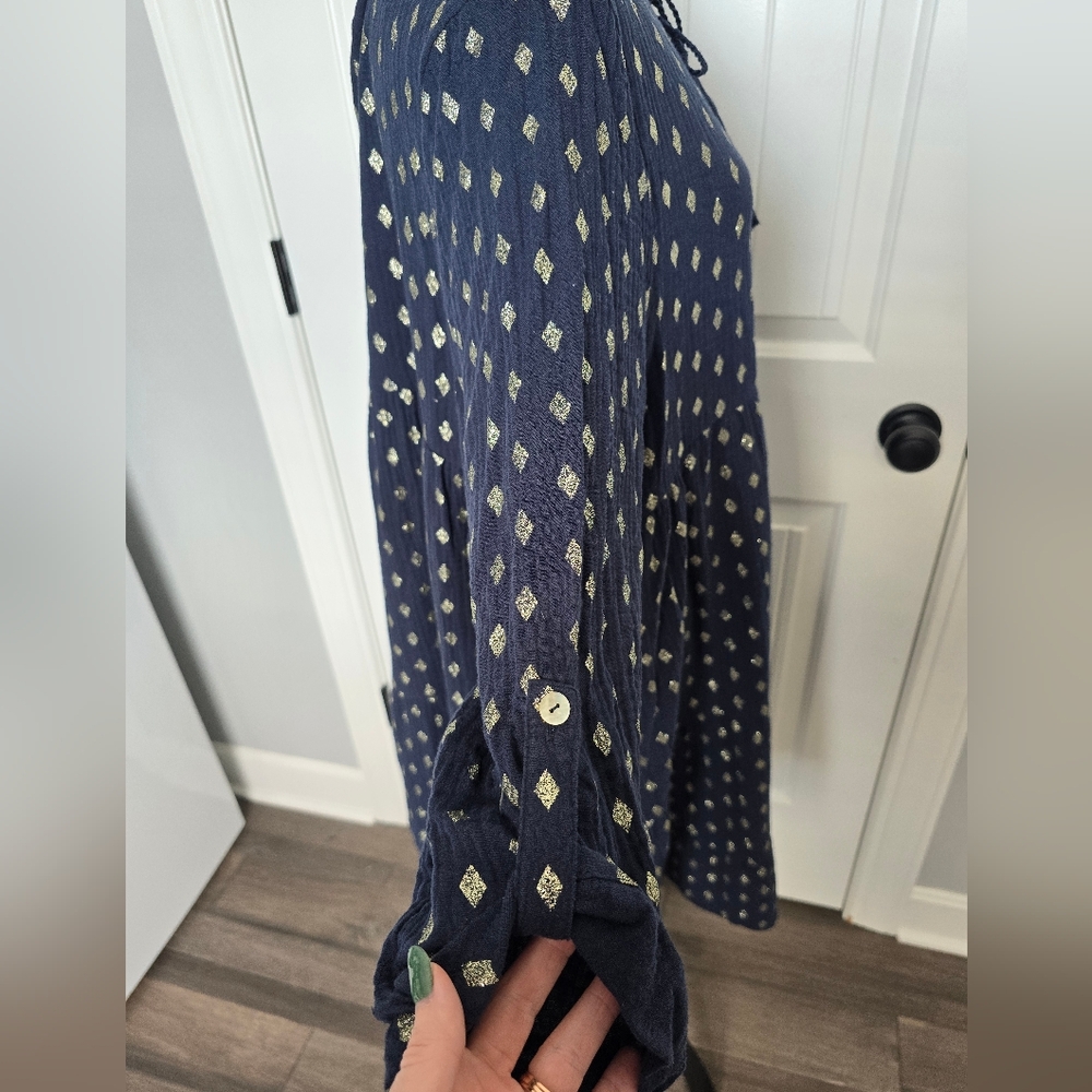 Kaktus Glitter Print Blue Dress XXL - Picture 2 of 7